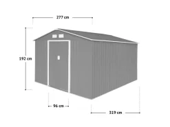 HATTORO S300 Metall Gerätehaus mit Bodenrahmen 12,5 m³ Satteldach Dunkel* Aufbewahrung