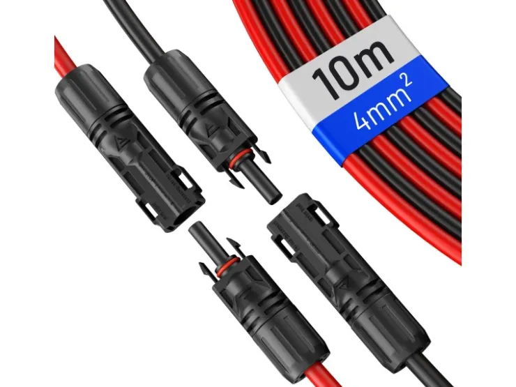 hb-digital 2x 10m Solarkabel 4mm2 mit Solar Stecker Schwarz/Rot* Leitern