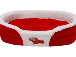 Heim Haustierbett mit weihnachtlichem Motiv Gr. M 62 x 45 x 13 cm Rot* Hundebedarf|Kissen