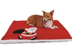 Heim Haustierdecke mit weihnachtlichem Motiv Gr. 100 x 70 cm Rot* Hundebedarf