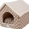 Heim Haustier-Haus Dots Gr. M mit Punkten 58 cm x 48 cm x 54 cm Beige* Kissen|Hundebedarf