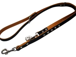 Heim Hunde-Vorführleine Stern Breite 18 mm Länge 200 cm Schwarz-Natur* Hundebedarf