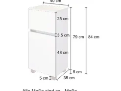 Held Möbel Unterschrank Salerno 40 cm matt Grau-* Möbelserien