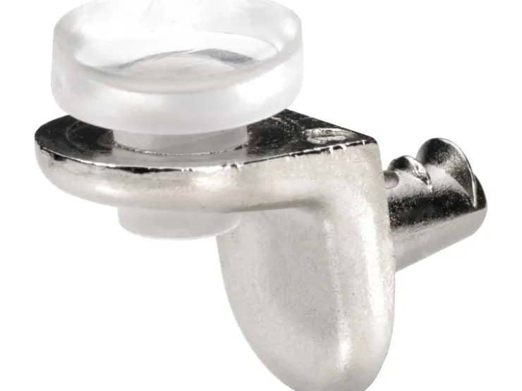 Hettich Glas-Bodenträger Sekura 8 Ø 5 mm Zinkdruckguss Vernickelt 8 Stück* Vitrinen