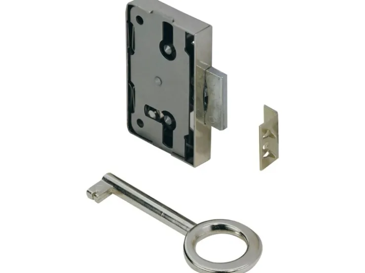 Hettich Nutbart-Aufschraubschloss 60 mm x 58 mm x 8,7 mm Stahl vernickelt