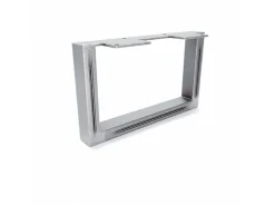 HEVVA Möbelbein GRAZ 15 cm Hoch 25 cm Tief 1 Stück Rohstahl-Klarlack