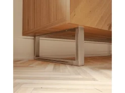 HEVVA Möbelbein GRAZ 15 cm Hoch 40 cm Tief 1 Stück Rohstahl-Klarlack* Klarlacke