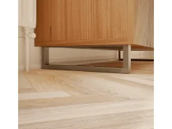 HEVVA Möbelbein GRAZ 10 cm Hoch 45 cm Tief 1 Stück Rohstahl-Klarlack* Klarlacke