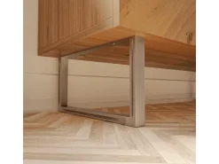 HEVVA Möbelbein GRAZ 20 cm Hoch 25 cm Tief 1 Stück Rohstahl-Klarlack* Klarlacke