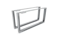 HEVVA Möbelfüße GRAZ 25 cm Hoch 50 cm Tief 2er Set Rohstahl-Klarlack