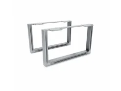 HEVVA Möbelfüße GRAZ 20 cm Hoch 35 cm Tief 2er Set Rohstahl-Klarlack* Klarlacke