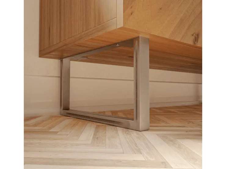 HEVVA Möbelfüße GRAZ 20 cm Hoch 35 cm Tief 2er Set Rohstahl-Klarlack* Klarlacke