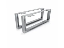 HEVVA Möbelfüße GRAZ 15 cm Hoch 40 cm Tief 2er Set Rohstahl-Klarlack