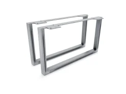 HEVVA Möbelfüße GRAZ 25 cm Hoch 45 cm Tief 2er Set Rohstahl-Klarlack