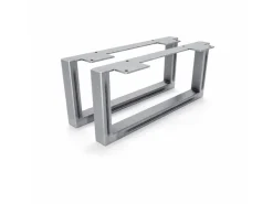 HEVVA Möbelfüße GRAZ 15 cm Hoch 35 cm Tief 2er Set Rohstahl-Klarlack