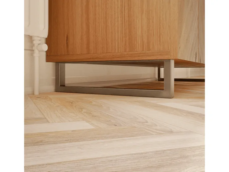 HEVVA Möbelfüße GRAZ 10 cm Hoch 20 cm Tief 2er Set Rohstahl-Klarlack