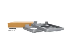 HEVVA Möbelfüße GRAZ 25 cm Hoch 30 cm Tief 2er Set Rohstahl-Klarlack* Klarlacke
