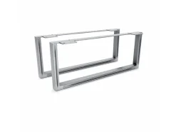 HEVVA Möbelfüße GRAZ 20 cm Hoch 50 cm Tief 2er Set Rohstahl-Klarlack
