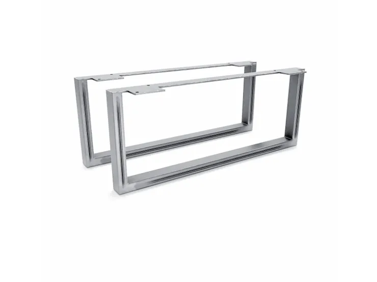 HEVVA Möbelfüße GRAZ 20 cm Hoch 50 cm Tief 2er Set Rohstahl-Klarlack