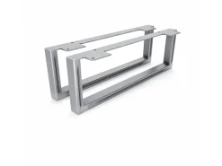HEVVA Möbelfüße GRAZ 15 cm Hoch 45 cm Tief 2er Set Rohstahl-Klarlack* Klarlacke