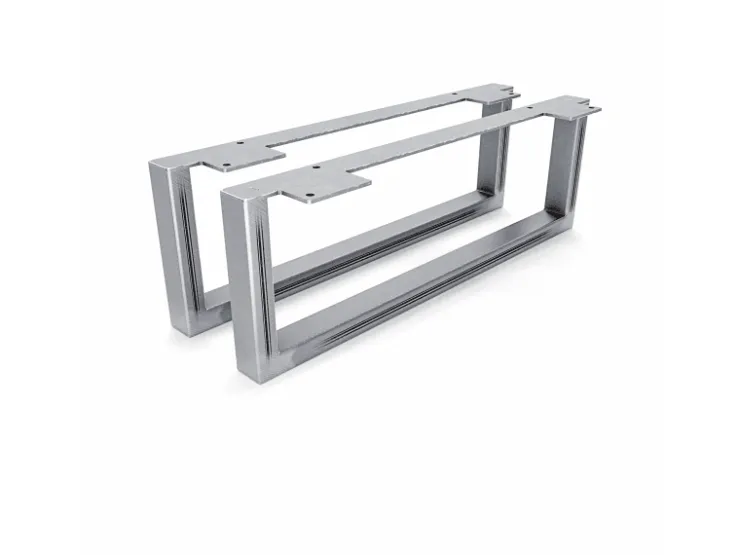 HEVVA Möbelfüße GRAZ 15 cm Hoch 45 cm Tief 2er Set Rohstahl-Klarlack* Klarlacke
