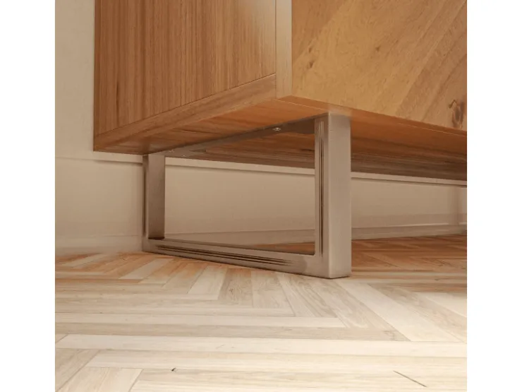 HEVVA Möbelfüße GRAZ 15 cm Hoch 45 cm Tief 2er Set Rohstahl-Klarlack* Klarlacke