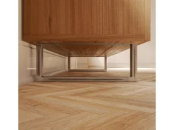 HEVVA Möbelfüße GRAZ 15 cm Hoch 45 cm Tief 2er Set Rohstahl-Klarlack* Klarlacke