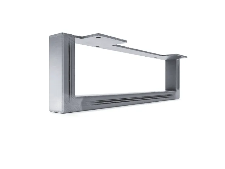 HEVVA Möbelfüße GRAZ 15 cm Hoch 45 cm Tief 2er Set Rohstahl-Klarlack* Klarlacke