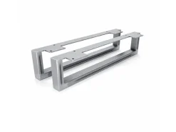 HEVVA Möbelfüße GRAZ 10 cm Hoch 45 cm Tief 2er Set Rohstahl-Klarlack* Klarlacke