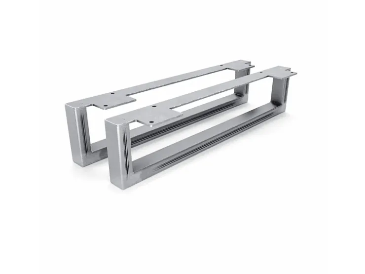 HEVVA Möbelfüße GRAZ 10 cm Hoch 45 cm Tief 2er Set Rohstahl-Klarlack* Klarlacke