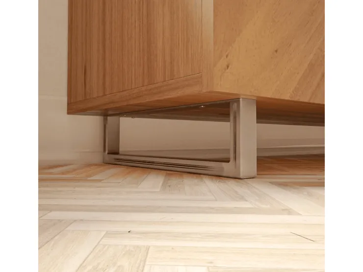 HEVVA Möbelfüße GRAZ 10 cm Hoch 45 cm Tief 2er Set Rohstahl-Klarlack* Klarlacke