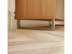 HEVVA Möbelfüße GRAZ 10 cm Hoch 45 cm Tief 2er Set Rohstahl-Klarlack* Klarlacke