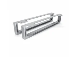 HEVVA Möbelfüße GRAZ 10 cm Hoch 50 cm Tief 2er Set Rohstahl-Klarlack* Klarlacke