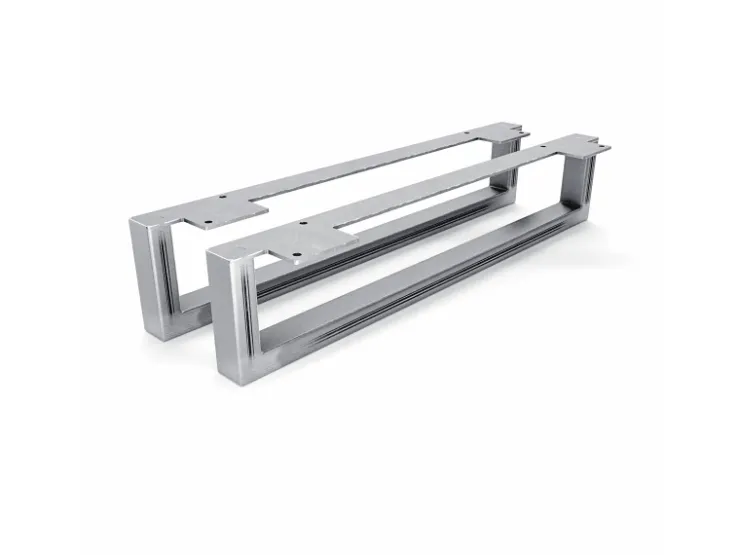 HEVVA Möbelfüße GRAZ 10 cm Hoch 50 cm Tief 2er Set Rohstahl-Klarlack* Klarlacke
