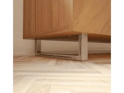HEVVA Möbelfüße GRAZ 10 cm Hoch 50 cm Tief 2er Set Rohstahl-Klarlack* Klarlacke