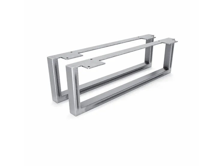 HEVVA Möbelfüße GRAZ 15 cm Hoch 50 cm Tief 2er Set Rohstahl-Klarlack* Klarlacke