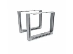HEVVA Möbelfüße GRAZ 20 cm Hoch 25 cm Tief 2er Set Rohstahl-Klarlack