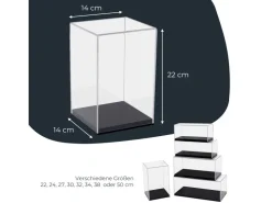 HMF 46811 Acryl Vitrine Schaukasten für Modellautos Figuren 14 x 14 x 22 cm Transparent* Vitrinen