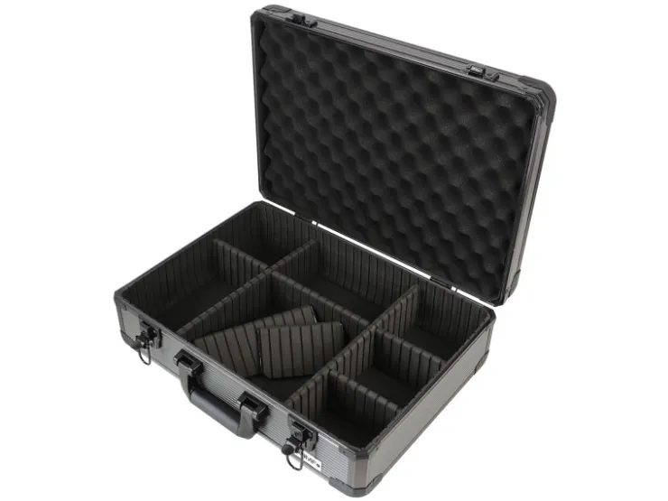 HMF 14502-02 Alu Transportkoffer Kamerakoffer Aufbewahrungskoffer Individuelle Facheinteilung 46 x 15 x 33 cm* Aufbewahrung