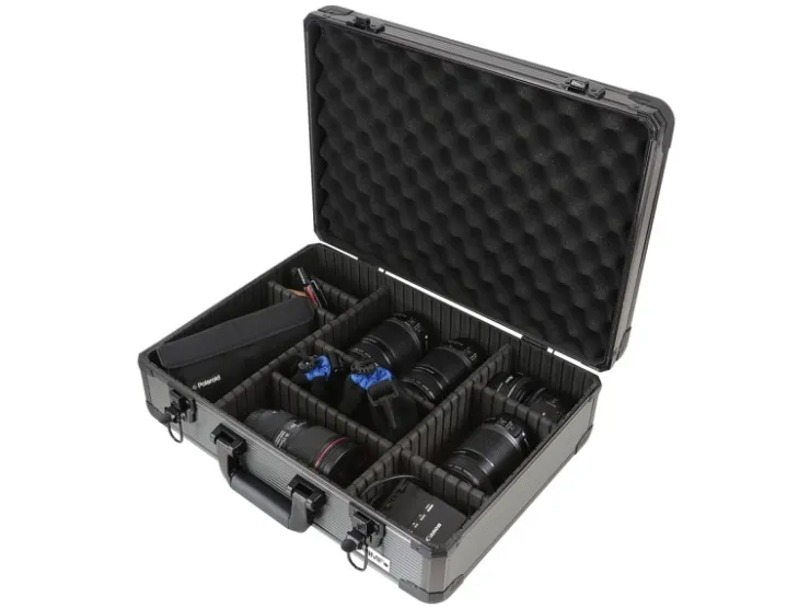 HMF 14502-02 Alu Transportkoffer Kamerakoffer Aufbewahrungskoffer Individuelle Facheinteilung 46 x 15 x 33 cm* Aufbewahrung