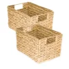 HMF 37242 Aufbewahrungskorb Faltbarer Korb Geflochten Wasserhyazinthe Seegras Größe M 32 x 23 x 20 cm 2er Set
