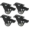 HMF 6710 Schwerlastrollen Bremse Polyurethan 4 Stück 38 mm bis 300 kg Schwarz