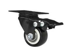 HMF 6710 Schwerlastrollen Bremse Polyurethan 4 Stück 38 mm bis 300 kg Schwarz