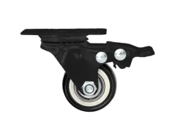 HMF 6710 Schwerlastrollen Bremse Polyurethan 4 Stück 38 mm bis 300 kg Schwarz