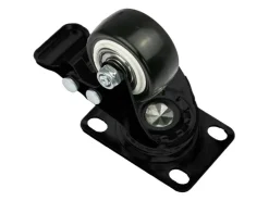 HMF 6710 Schwerlastrollen Bremse Polyurethan 4 Stück 38 mm bis 300 kg Schwarz
