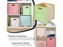 HMF Aufbewahrungsbox 3740 Holz zum Zusammenstecken 32cm in Mehrfarbig* Aufbewahrung