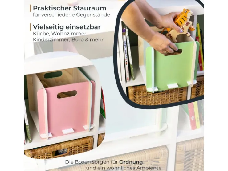 HMF Aufbewahrungsbox 3740 Holz zum Zusammenstecken 25cm in Mehrfarbig* Holzregale