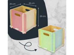 HMF Aufbewahrungsbox 3740 Holz zum Zusammenstecken 25cm in Mehrfarbig* Holzregale
