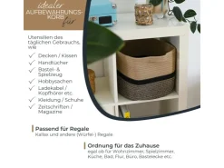 HMF Aufbewahrungskorb Griffen Korb Baumwolle 36 x 30 x 25 cm Schwarz-Honig* Aufbewahrung