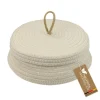 HMF Aufbewahrungskorb Badezimmer Rund Korb Deckel Baumwolle Flach 25 x 11 cm Creme* Aufbewahrung